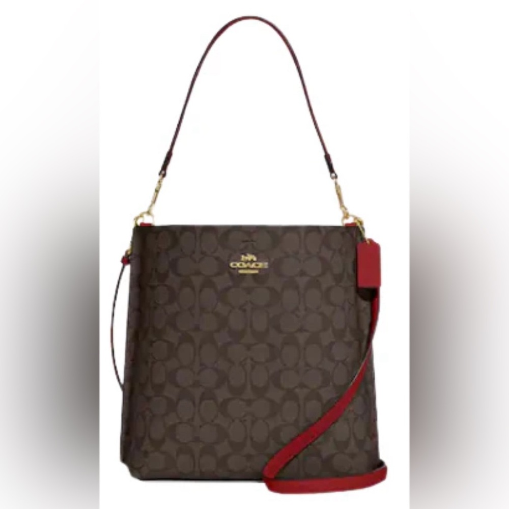 Coach Mollie Bucket Bag - Red/Brown